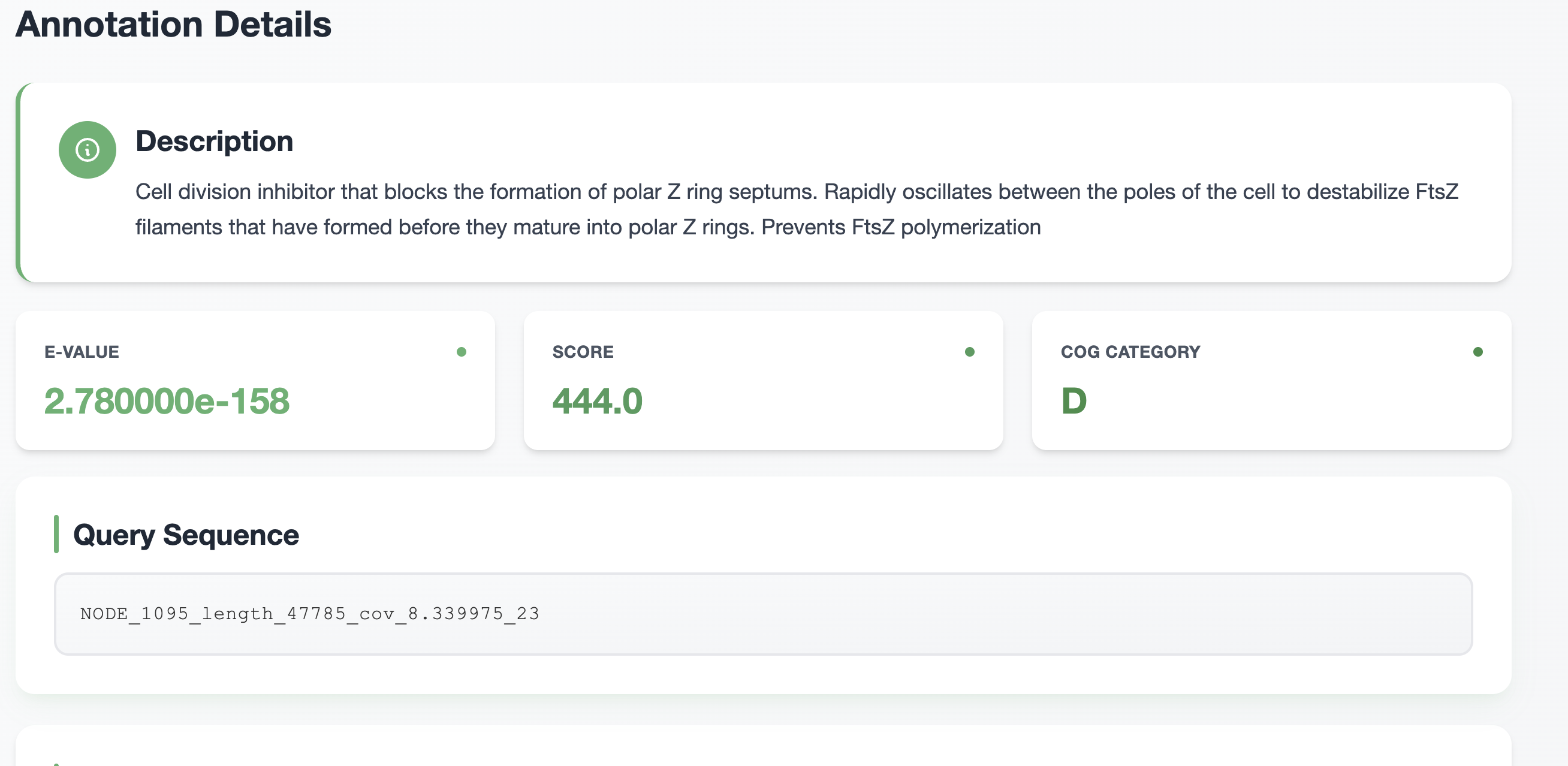 Protein Annotation Details Page