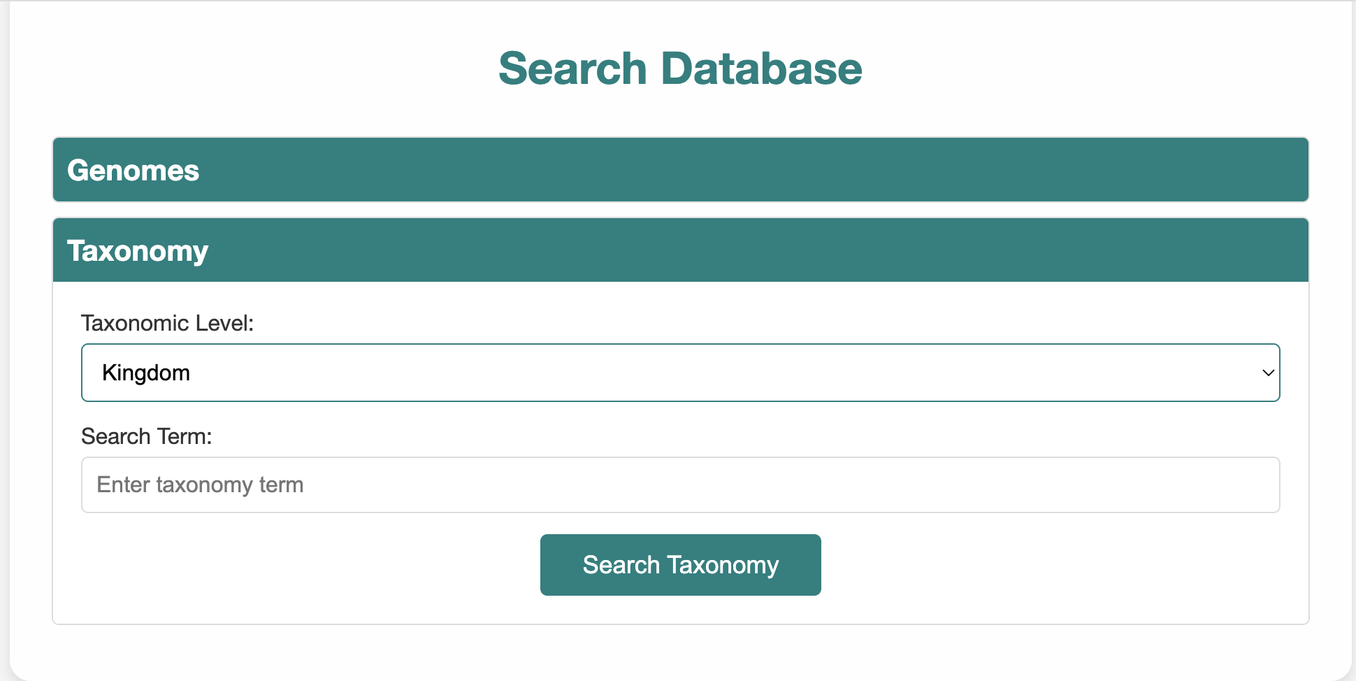 Taxonomy Search UI